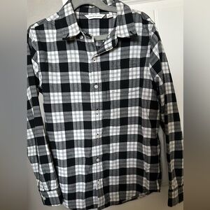 Janie & Jack Black and White Plaid Boys Shirt Sz 10yrs